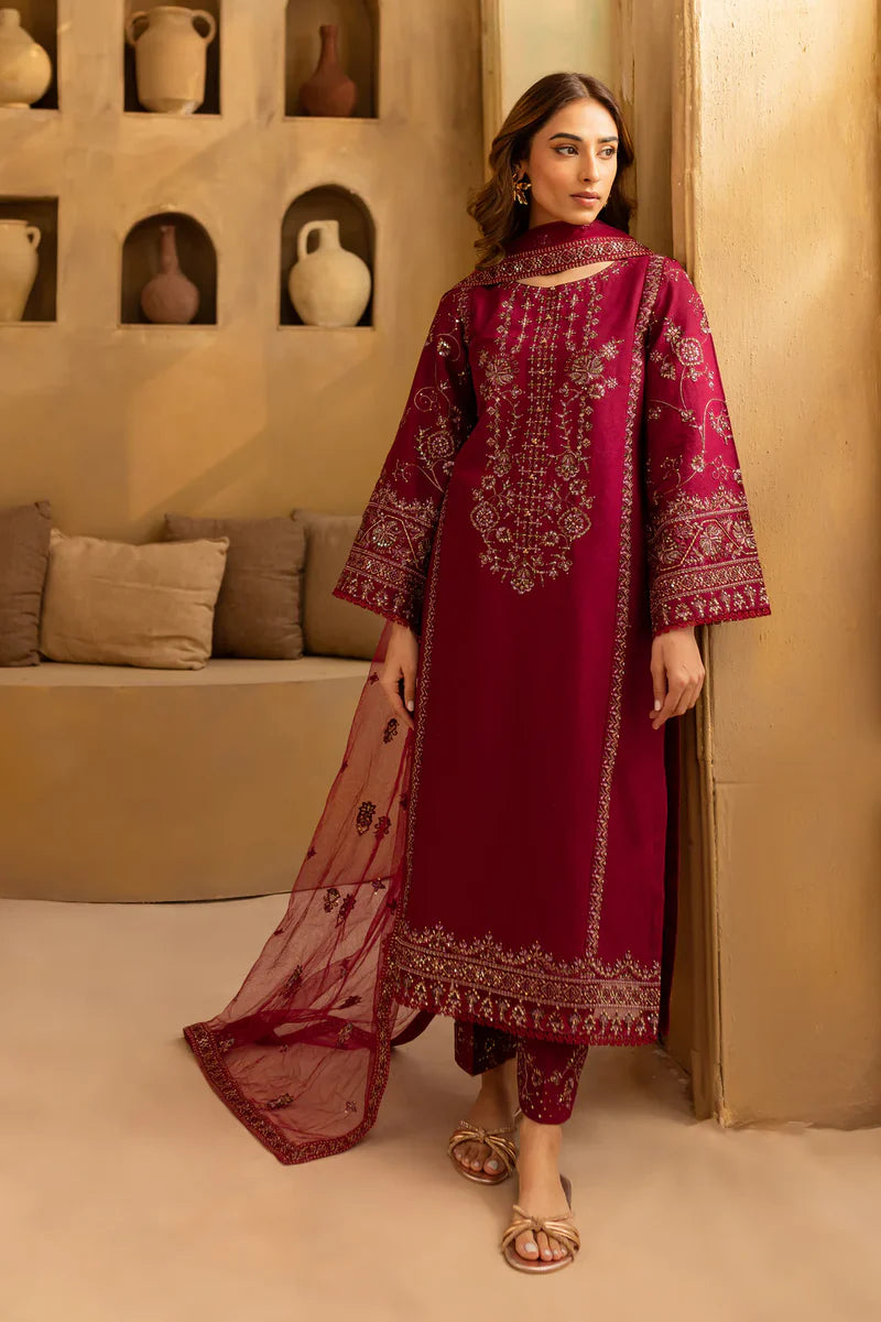 Balin 3PC - Embroidered Khaddar Dress